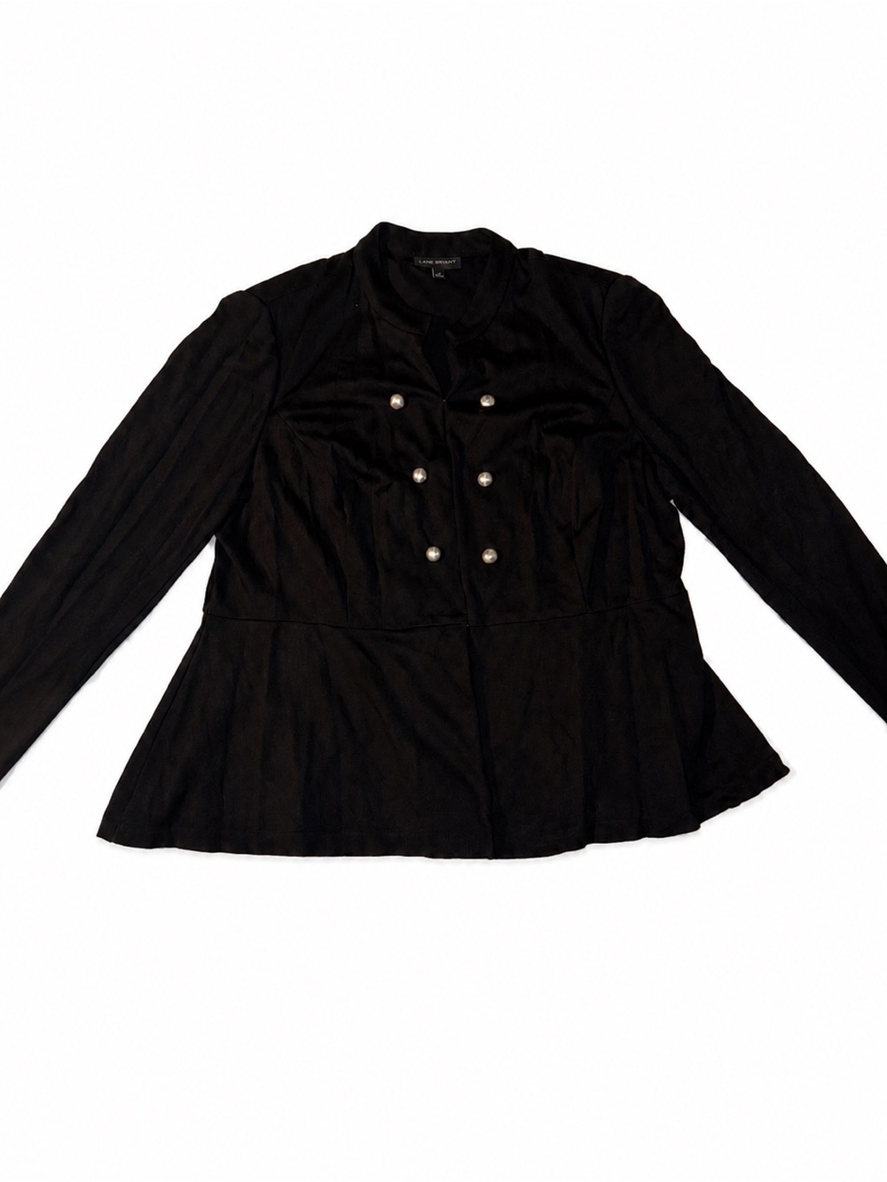 Black Double-Breasted Peplum Jacket